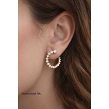 Xuping Jewelry 14 Ayar Altın Kaplama Tam Tur Zirkon Taşlı Halka Küpe - Vip Seri