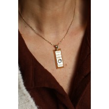 Yenigün Kuyumculuk 14 Ayar Altın Taşlı Külçe Altın Kolye Ucu (999,9,100G)