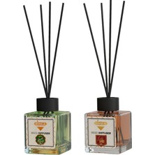 Rivola 2 Adet Premium Oda Kokusu Hanımeli - Amber Reed Diffuser – Uzun Süre Kalıcı Koku – Bambu Çubuklu Ev, Ofis, Banyo Ortam Kokusu