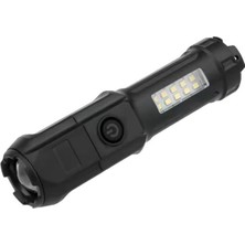 Pazarcan 109-B Zoomlu Flash Özellikli Smd ve Power Led’li Şarjlı Plastik Kasa El Feneri (Powerba