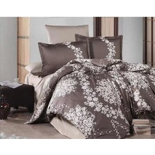 Mulvxurg  URG02  Tek Kişilik Saten Nevresim Takımı Melrose V1 Kahve (Mulvix)