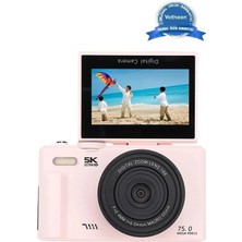 Epilons 5k 75MP Hd Dijital Kamera 18X Dijital Zoom, Flaşlı,3.0 Inç Ekranlı Vlog ve Fotoğraf Makinesi