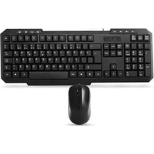 SanalAMCA Store Everest KM-1435 Siyah USB Q Multimedia Klavye + Mouse Set