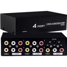Pazarcan AV-104 4 Port Video Audio Splitter