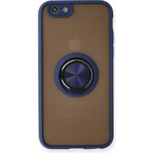 Pazarcan Iphone 6 Kılıf Montreal Yüzüklü Silikon Kapak - Lacivert