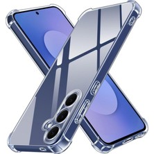 Case World Caseworld Samsung Galaxy S25 Fe ile Uyumlu Kapak Kamera Korumalı Airbag Antishock Köşe Korumalı Şeffaf Silikon Kılıf