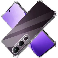 Case World Caseworld Vivo V50 Lite Kapak ile Uyumlu Kamera Korumalı Airbag Antishock Köşe Korumalı Şeffaf Silikon Kılıf