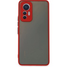 Pazarcan Mi 12 Lite Kılıf Montreal Silikon Kapak - Kırmızı