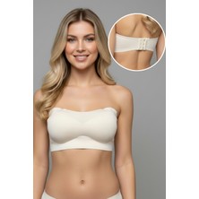 Dofi Kadın 2014 Lazer Kesim Çıkarılabilir Balensiz Straplez Sütyen - EKRU