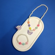 Masal Gurumi Kurumi Karakterli Kız Çocuk Lastikli Kolye Bileklik Yüzük Seti (Kız Çocuk Hediyesi)