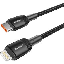Realpower 20W Usb-C - Lightning Örgülü Şarj Kablosu (1 M) CA-20WCLBK