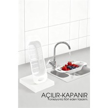 Modacar Ayarlanabilir Sürgülü Lavabo Süzgeci - Mutfak Için Pratik ve Şık Tasarım Beyaz