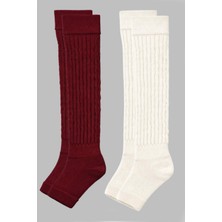 Cotenconcept 2 Çift Burunsuz Tabanlı Lastikli Diz Üstü Basic Pamuk İçerikli Tozluk