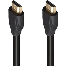 Pazarcan Fully G-507K Plastik Düz Siyah 25 Metre Gold Poşetli HDMI Kablo