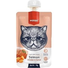 SanalAMCA Store Wanpy Taze Somonlu ve Tavuklu Kedi Et Ezmesi 90 gr