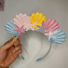 Masal Gurumi Deniz Kabuklu Deniz Kızı Taç Kız Çocuk Taç Toka ( Kız Çocuk Hediyesi )