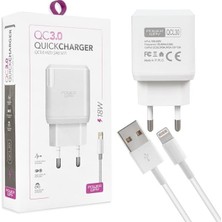 Pazarcan Powerway QCL30 Hızlı 3000 Ma 18 Watt Lightning Şarj Kafa Başlık Adaptörü