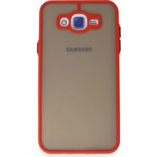 Pazarcan Galaxy J7 Kılıf Montreal Silikon Kapak - Kırmızı