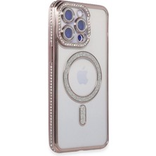 Pazarcan Iphone 14 Kılıf Joke Simli Magneticsafe Kılıf - Pembe