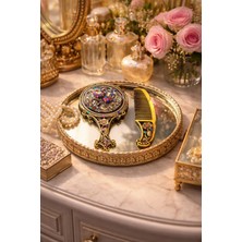 Seymen Bıçakçılık Kabartmalı 3 Boyutlu Vintage El Aynası & Tarak Seti | Çiçek Desenli Dekoratif Şık Tasarım