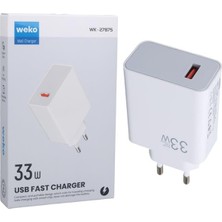 Pazarcan Weko WK-27875 M11 Beyaz 33 Watt Turbo USB Şarj Başlık Adaptörü