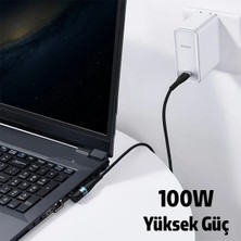 Baseus Zinc Manyetik Type-C To Dc Round (55X25MM) Lenovo Laptop Şarj Kablosu 100W 2M-(5775)