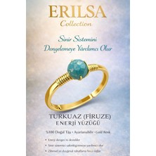 Erilsa Sertifikalı Sinir Sistemi Denge Yüzüğü – Turkuaz Firuze Ayarlanabilir Gold Terazi Balık Burcu