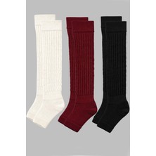 Cotenconcept 3 Çift Burunsuz Tabanlı Lastikli Diz Üstü Basic Pamuk İçerikli Tozluk