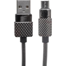 Pazarcan Metal Yaylı 3 Amper Micro USB Şarj ve Data Kablosu