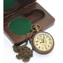 Pazarcan Ahşap Kutulu Pirinç Köstekli Saat Model 6