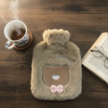 Pazarcan Papyonlu Ayıcıklı Kahverengi Figürlü Peluş Sıcak Su Torbası 1 Lt – Yumuşak Kılıf, Uzun Süre Sıcak T