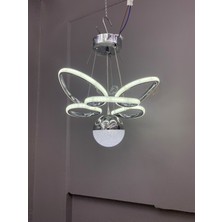 Zeya Lighting Yüksek Aydınlatmalı Kral Tacı Model Krom Kaplama Tek Top Sarkıt Modern 3 Renk LED Avize