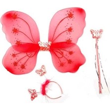 Marsilyan Gösteri Kelebek Kanadı (3 Parça)-Kırmızı