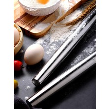 Marsilyan 3 Adet 3 Farklı Boyda Alüminyum Paslanmaz Oklava Hamur Yufka Açma Oklavası