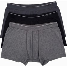 Blackspade Erkek Boxer 3'lü Paket Tender Cotton 9670 - Siyah Antra Melanj Antrasit