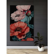 Teona Ahşap Canlı Gelincik Çiçekleri Yağlı Boya Görünümlü Ahşap Dekoratif Ev,antre,salon,ofis,mutfak Tablo