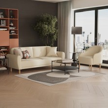 Enza Home Aldea Koltuk Takımı, Keten Dokulu - Krem