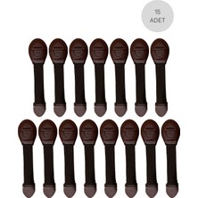 Ketbox Çocuk Güvenlik Kilidi, Çift Taraflı Bantlı Vidalama Gerektirmez | Dolap & Çekmece Kilidi Kahverengi 15 Adet