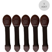 Ketbox Çocuk Güvenlik Kilidi, Çift Taraflı Bantlı Vidalama Gerektirmez | Dolap & Çekmece Kilidi Kahverengi 5 Adet