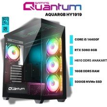 Quantum Gaming Aquargb HY1919 I5-14400F 16GB Ddr5 500GB Nvme Rtx 5060 8gb Freedos Masaüstü Oyun Bilgisayarı