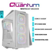 Quantum Gaming Whitecat ME2009 I5-14400F 16GB Ddr5 500GB Nvme Rtx 5060 8gb Freedos Gaming Masaüstü Bilgisayar