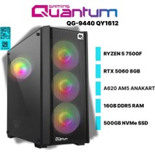 Quantum Gaming QY1612 Ryzen 5 7500F 16GB Ddr5 500GB Nvme Rtx 5060 8gb Freedos Gaming Masaüstü Bilgisayar