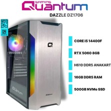 Quantum Gaming Dazzle DZ1706 I5-14400F 16GB Ddr5 500GB Nvme Rtx 5060 8gb Freedos Oyun Bilgisayarı
