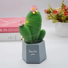 Zaya Home Buffer® LED Işıklı Kaktüs Biblo Ev Dekorasyon ve Hediyelik Eşya LED Aydınlatma