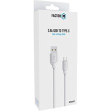 Shaza Factor-M USB To Type-C Data Kablo 2.4A 1m -Beyaz
