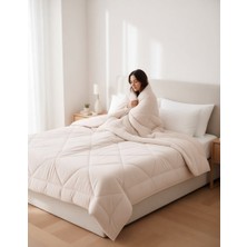 Wellsoft Çift Kişilik Yorgan 195×215 cm – Yumuşak, Nefes Alabilir, Bej