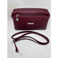 Livayssçanta Livayss Bordo Kadın Çapraz Askılı Çanta | Fermuarlı Günlük Omuz Çantası