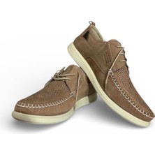 Erkek Yazlık Hava Alan Lazer Kesim Günlük Ayakkabı Hafif Beyaz Tabanlı Casual