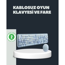 İlk El Grup Retro Daktilo Stilli Kablosuz Klavye Mouse Seti – Sessiz ve Şık Ieg