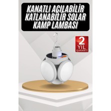 İlk El Grup Kamp Lambası Güneş Enerjili Solar 5 Kanatlı Katlanır Lamba Karavan Ieg